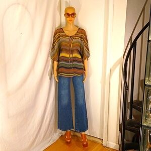 🔥 Lauren Ralph Lauren Multicolor Batwing Sleeve Blouse